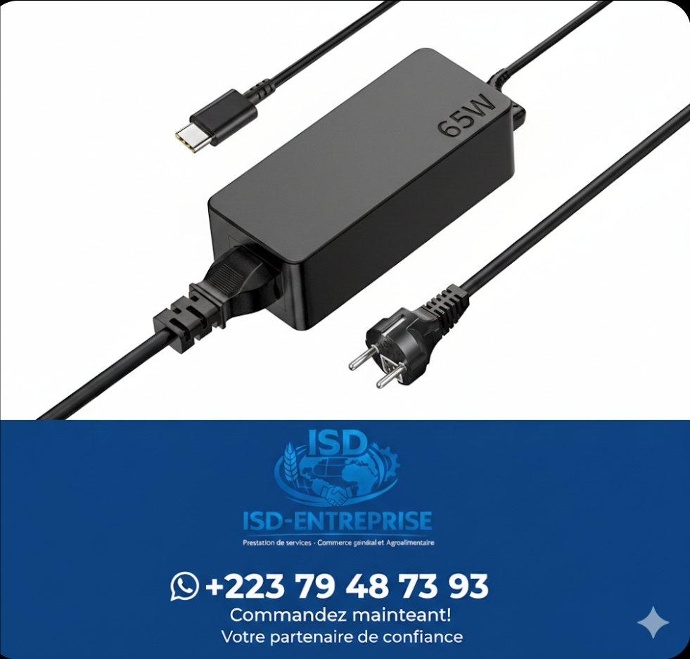 Chargeur USB C 65W Ordinateur Portable