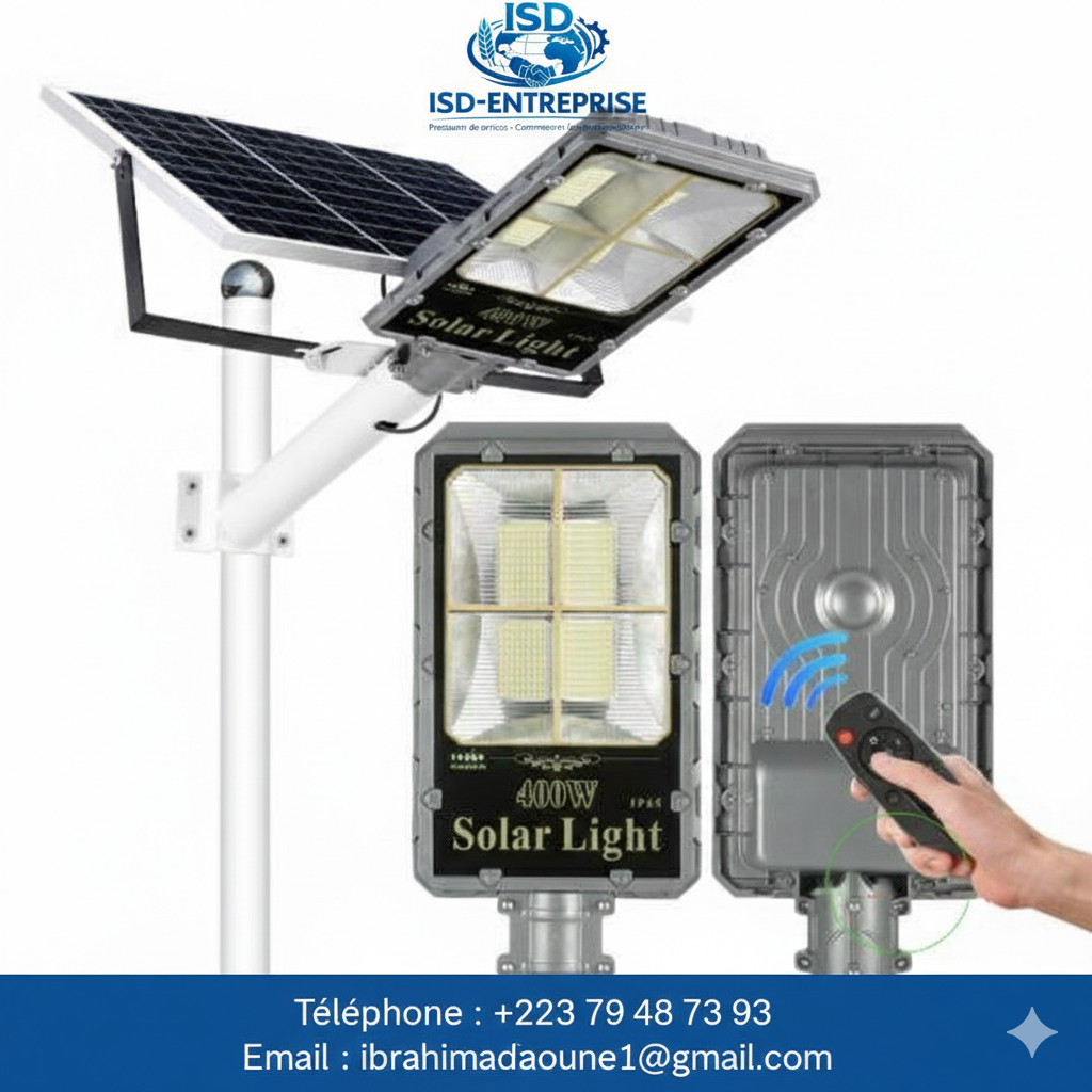 Lampadaire solaire 400W